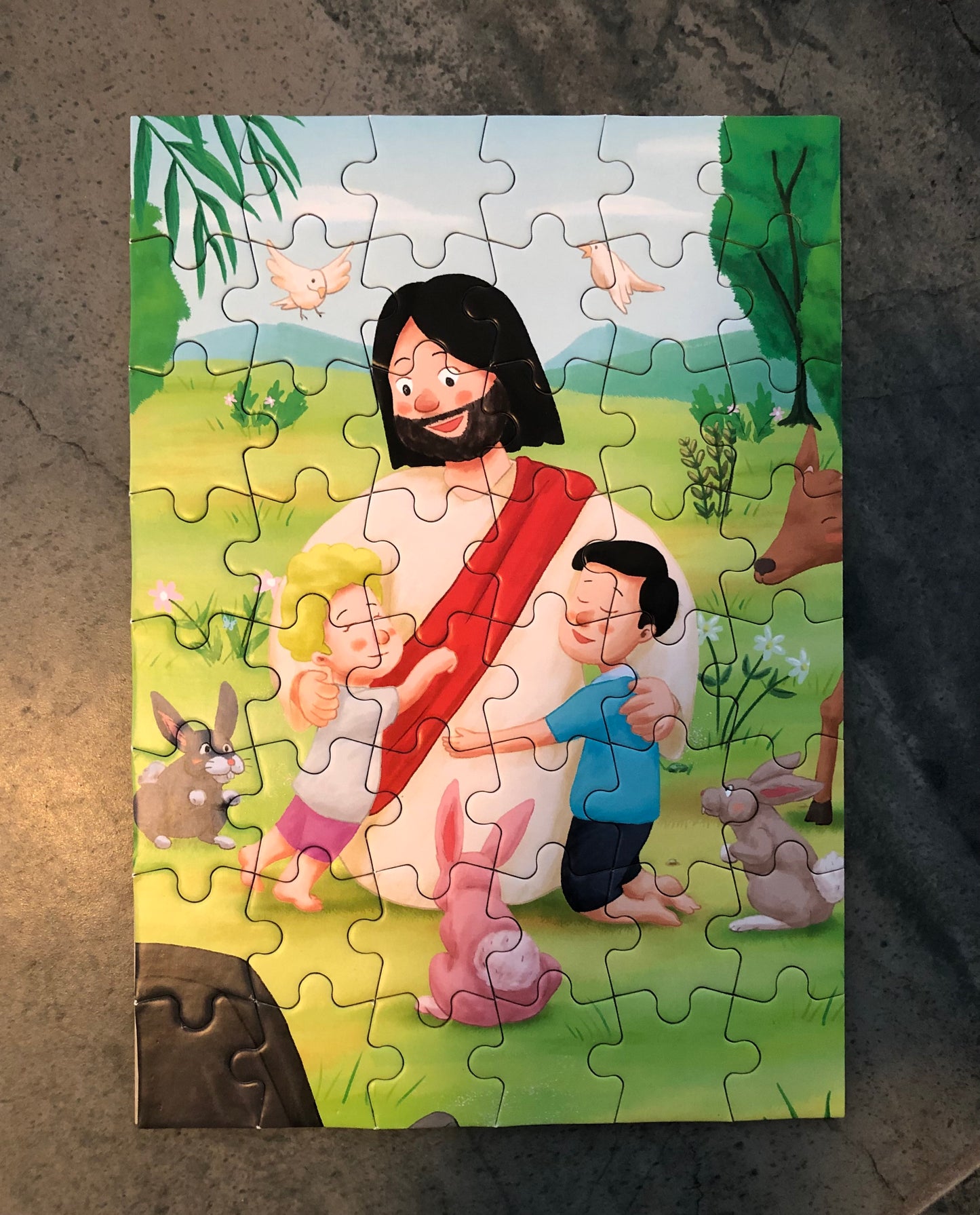 Christian children's book bundle featuring colorful illustrations of Jesus with children and animals